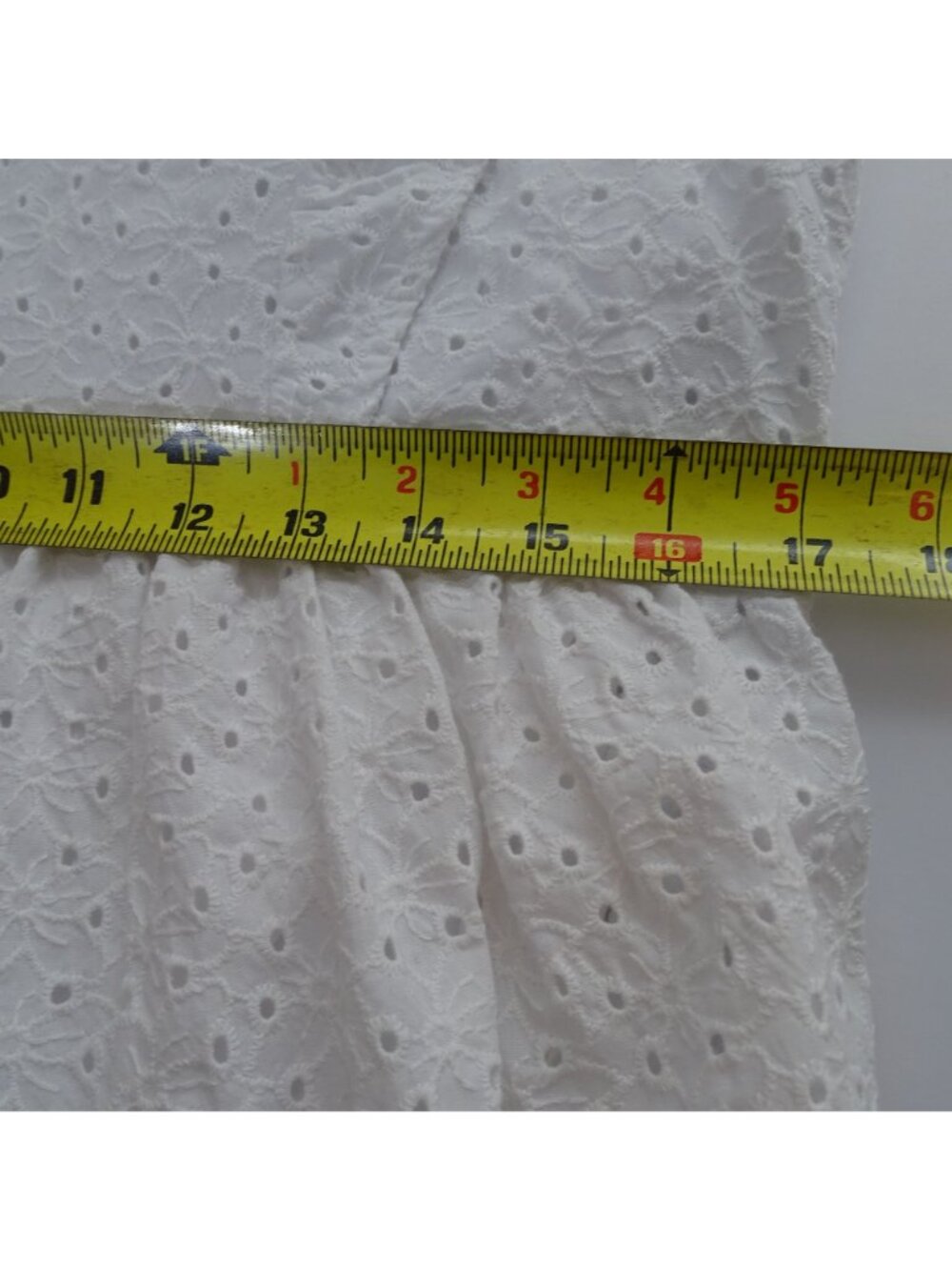 Time And Tru Women White Eyelet Ruffle Sleeveless Tiered Mini Dress Size M 8 10 - Picture 11 of 12